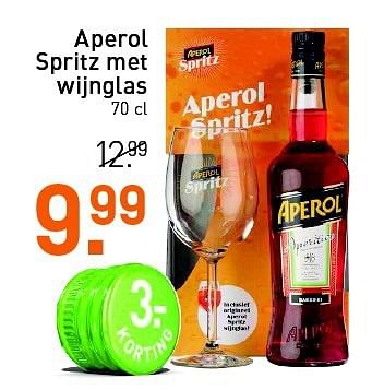 Aanbiedingen Aperol spritz met wijnglas - Aperol - Geldig van 18/08/2014 tot 31/08/2014 bij Gall & Gall