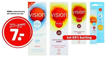 Aanbiedingen Vision zonbescherming - Vision - Geldig van 18/08/2014 tot 31/08/2014 bij Etos