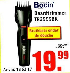 Aanbiedingen Bodin baardtrimmer tr2555bk - Bodin - Geldig van 18/08/2014 tot 31/08/2014 bij Kijkshop