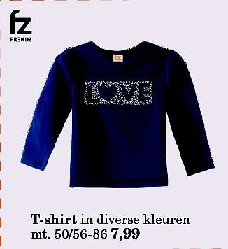 Aanbiedingen T-shirt in diverse kleuren - FZ Frends - Geldig van 18/08/2014 tot 31/08/2014 bij Vroom & Dreesman