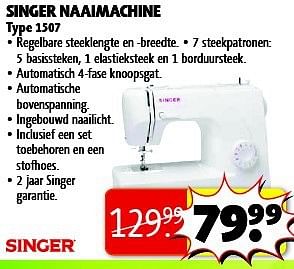 Aanbiedingen Singer naaimachine 1507 - Singer - Geldig van 19/08/2014 tot 24/08/2014 bij Kruidvat