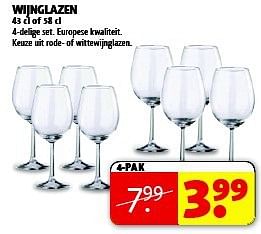 Aanbiedingen Wijnglazen - Huismerk - Kruidvat - Geldig van 19/08/2014 tot 24/08/2014 bij Kruidvat