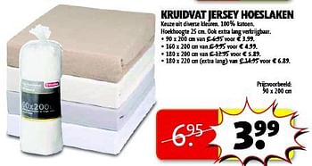 Aanbiedingen Kruidvat jersey hoeslaken - Huismerk - Kruidvat - Geldig van 19/08/2014 tot 24/08/2014 bij Kruidvat