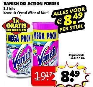 Aanbiedingen Vanish oxi action poeder - Vanish - Geldig van 19/08/2014 tot 24/08/2014 bij Kruidvat