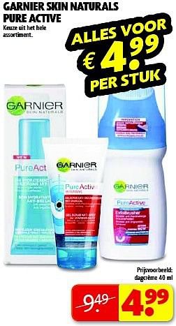 Aanbiedingen Garnier skin naturals pure active - Garnier - Geldig van 19/08/2014 tot 24/08/2014 bij Kruidvat