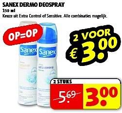 Aanbiedingen Sanex dermo deospray - Sanex - Geldig van 19/08/2014 tot 24/08/2014 bij Kruidvat