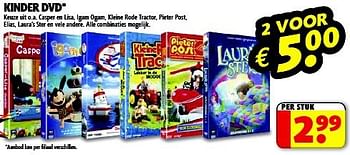 Aanbiedingen Kinder dvd - Huismerk - Kruidvat - Geldig van 19/08/2014 tot 24/08/2014 bij Kruidvat