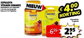 Aanbiedingen Supradyn vitamin gummies - Supradyn - Geldig van 19/08/2014 tot 24/08/2014 bij Kruidvat