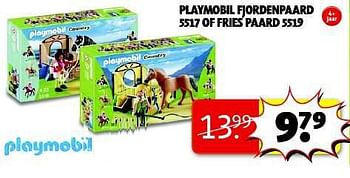 Aanbiedingen Playmobil fjordenpaard 5517 of fries paard 5519 - Playmobil - Geldig van 19/08/2014 tot 24/08/2014 bij Kruidvat