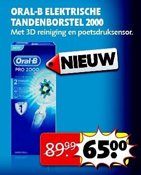Aanbiedingen Oral-b elektrische tandenborstel 2000 - Oral-B - Geldig van 19/08/2014 tot 24/08/2014 bij Kruidvat