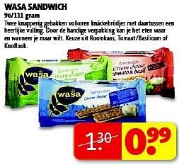 Aanbiedingen Wasa sandwich - Wasa - Geldig van 19/08/2014 tot 24/08/2014 bij Kruidvat
