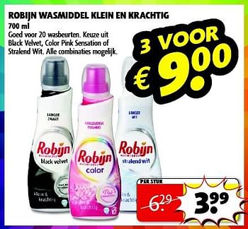 Aanbiedingen Robijn wasmiddel klein en krachtig - Robijn - Geldig van 19/08/2014 tot 24/08/2014 bij Kruidvat
