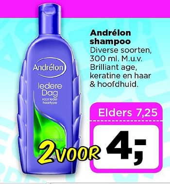 Aanbiedingen Andrélon shampoo diverse soorten - Andrelon - Geldig van 19/08/2014 tot 25/08/2014 bij Dirx Drogisterijen