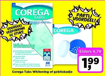 Aanbiedingen Corega tabs whitening of gebitsbadje - Corega - Geldig van 19/08/2014 tot 25/08/2014 bij Dirx Drogisterijen