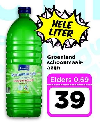 Aanbiedingen Groenland schoonmaak­ azijn - Groenland - Geldig van 19/08/2014 tot 25/08/2014 bij Dirx Drogisterijen