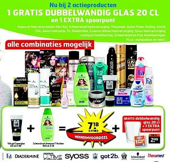 Aanbiedingen Taft gel superglue ,schwarzkopf shampoo 7 kruiden - Taft - Geldig van 19/08/2014 tot 31/08/2014 bij Trekpleister