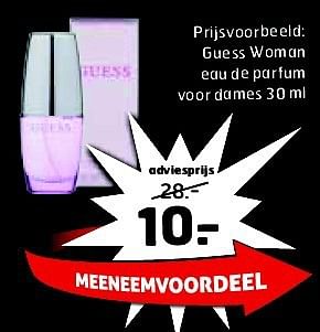 Aanbiedingen Guess woman eau de parfum voor dames - Guess - Geldig van 19/08/2014 tot 31/08/2014 bij Trekpleister