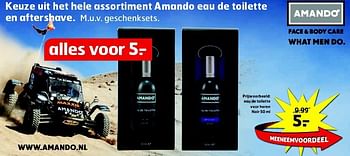 Aanbiedingen Eau de toilette voor heren noir - Amando - Geldig van 19/08/2014 tot 31/08/2014 bij Trekpleister