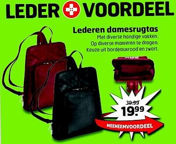 Aanbiedingen Lederen damesrugtas - Huismerk - Trekpleister - Geldig van 19/08/2014 tot 31/08/2014 bij Trekpleister