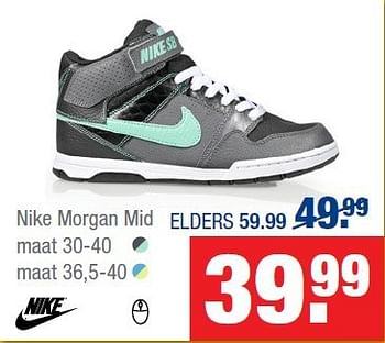 Aanbiedingen Nike morgan mid - NIKE - Geldig van 19/08/2014 tot 07/09/2014 bij Schoenenreus