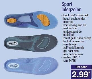 Aanbiedingen Sport inlegzolen - Huismerk - Aldi - Geldig van 20/08/2014 tot 26/08/2014 bij Aldi