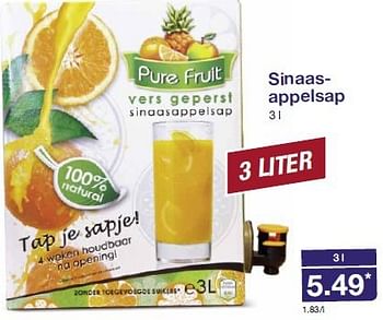 Aanbiedingen Sinaasappelsap - Pure Fruit - Geldig van 20/08/2014 tot 26/08/2014 bij Aldi