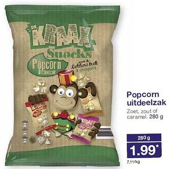 Aanbiedingen Popcorn uitdeelzak - Kraak Snacks - Geldig van 20/08/2014 tot 26/08/2014 bij Aldi
