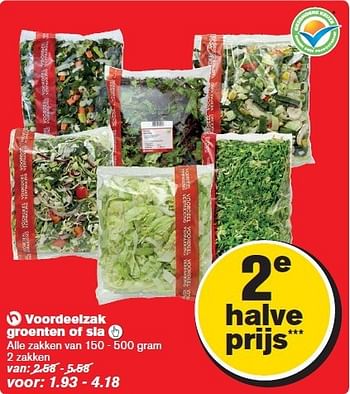 Aanbiedingen Voordeelzak groenten of sla - Huismerk - Hoogvliet - Geldig van 20/08/2014 tot 26/08/2014 bij Hoogvliet
