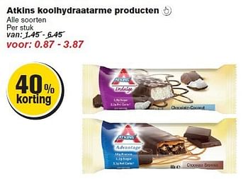 Aanbiedingen Atkins koolhydraatarme producten - Atkins - Geldig van 20/08/2014 tot 26/08/2014 bij Hoogvliet