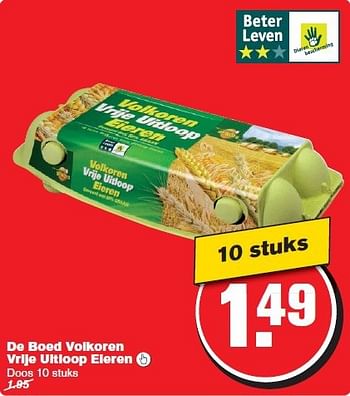 Aanbiedingen De boed volkoren vrije uitloop eieren - Natuurfarm de Boed - Geldig van 20/08/2014 tot 26/08/2014 bij Hoogvliet