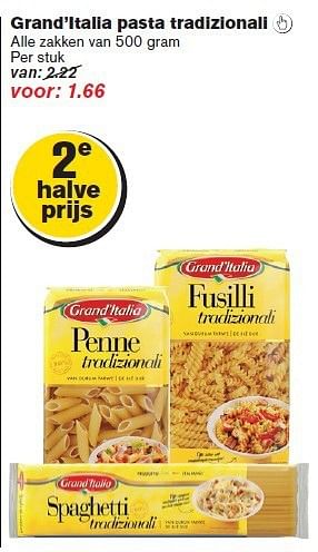 Aanbiedingen Grand`italia pasta tradizionali - grand’italia - Geldig van 20/08/2014 tot 26/08/2014 bij Hoogvliet