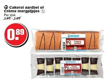 Aanbiedingen Cakerol aardbei of crème mergpijpjes - Huismerk - Hoogvliet - Geldig van 20/08/2014 tot 26/08/2014 bij Hoogvliet