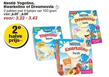 Aanbiedingen Nestlé yogolino, kwarkolino of dreumesvla - Nestlé - Geldig van 20/08/2014 tot 26/08/2014 bij Hoogvliet