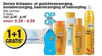 Aanbiedingen Derlon lichaams-of gezichtsverzorging,mondverzorging,haarverzorging of haarstyling - Derlon - Geldig van 20/08/2014 tot 26/08/2014 bij Hoogvliet