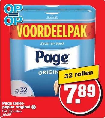 Aanbiedingen Page toiletpapier original - Page - Geldig van 20/08/2014 tot 26/08/2014 bij Hoogvliet