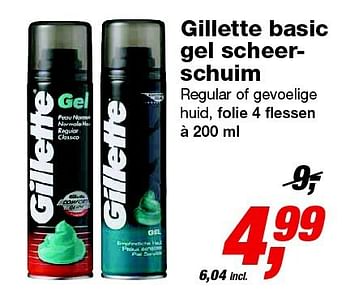 Aanbiedingen Gillette basic gel scheerschuim - Gillette - Geldig van 20/08/2014 tot 26/08/2014 bij Makro