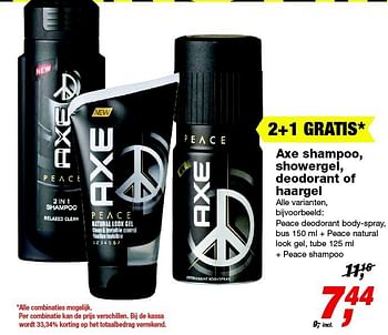 Aanbiedingen Axe shampoo, showergel, deodorant of haargel - Axe - Geldig van 20/08/2014 tot 26/08/2014 bij Makro