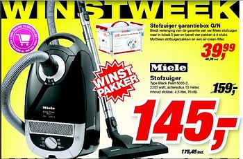 Aanbiedingen Miele stofzuiger black pearl 5000-2 - Miele - Geldig van 20/08/2014 tot 26/08/2014 bij Makro