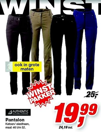 Aanbiedingen Pantalon - Authentic - Geldig van 20/08/2014 tot 26/08/2014 bij Makro