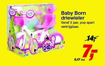 Aanbiedingen Baby born driewieler - Baby Born - Geldig van 20/08/2014 tot 26/08/2014 bij Makro