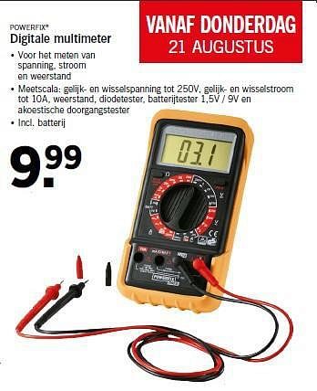 Aanbiedingen Digitale multimeter - PowerFix - Geldig van 21/08/2014 tot 24/08/2014 bij Lidl