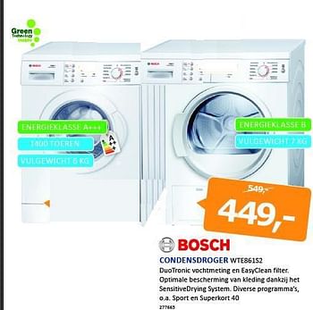 Aanbiedingen Bosch condensdroger wte861s2 - Bosch - Geldig van 22/08/2014 tot 07/09/2014 bij De Harense Smid