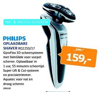Aanbiedingen Philips oplaadbare shaver rq1253-17 - Philips - Geldig van 22/08/2014 tot 07/09/2014 bij De Harense Smid
