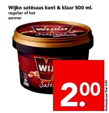 Aanbiedingen Wijko satésaus kant + klaar - Wijko - Geldig van 24/08/2014 tot 30/08/2014 bij Deen Supermarkten