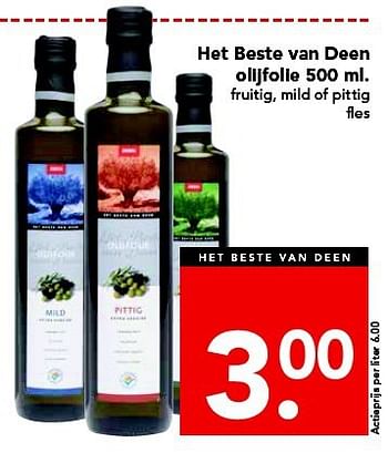 Aanbiedingen Het beste van deen olijfolie - Huismerk deen supermarkt - Geldig van 24/08/2014 tot 30/08/2014 bij Deen Supermarkten