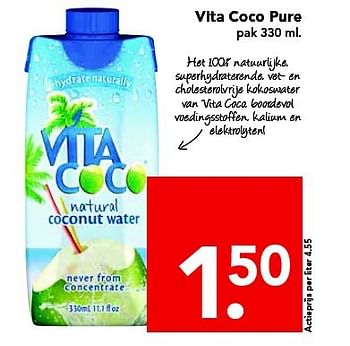 Aanbiedingen Vita coco pure - Vita Coco - Geldig van 24/08/2014 tot 30/08/2014 bij Deen Supermarkten