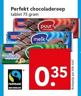 Aanbiedingen Perfekt chocoladereep - Perfekt - Geldig van 24/08/2014 tot 30/08/2014 bij Deen Supermarkten