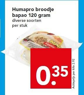 Aanbiedingen Humapro broodje bapao - Humapro - Geldig van 24/08/2014 tot 30/08/2014 bij Deen Supermarkten