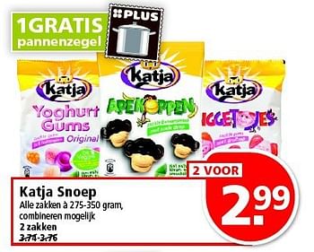 Aanbiedingen Katja snoep - Katja - Geldig van 24/08/2014 tot 30/08/2014 bij Plus