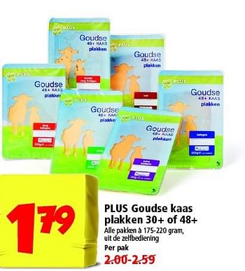Aanbiedingen Plus goudse kaas plakken 30+ of 48+ - Huismerk - Plus - Geldig van 24/08/2014 tot 30/08/2014 bij Plus
